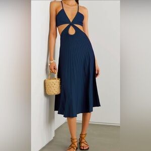 Cult Gaia Otillia Knit Cutout Dress Ink Blue Size XS